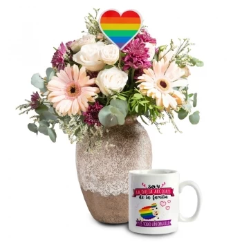 Montjoi Blumen Florist- Regenbogen-Geschenk Blumen Lieferung
