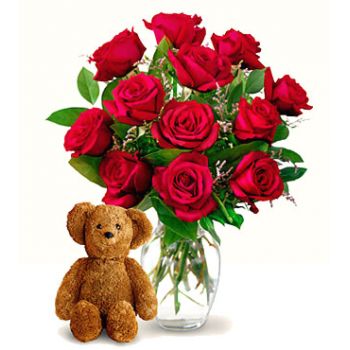 rose teddy bear delivery