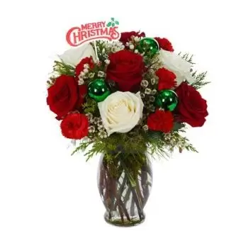Κατάνια λουλούδια- Χριστουγεννιάτικο Κλασικό Μπουκέτο/ρύθμιση λουλουδιών