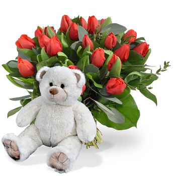 Aarsele blomster- Teddy kjærlighet Blomsterarrangementer bukett
