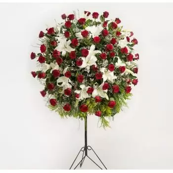 fleuriste fleurs de New Delhi- Sphère Florale - Roses et Lys pour funéraille Fleur Livraison