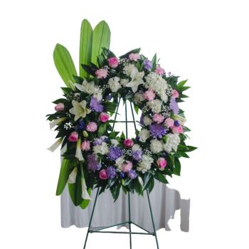 flores Curacao floristeria -  Elegante corona de condolencias Ramos de  con entrega a domicilio
