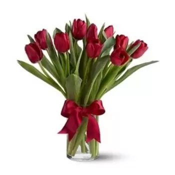 Prága-virágok- Piros szépség Virágkötészeti csokor