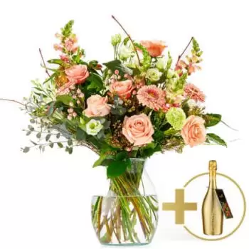 ברקנווד-אוסט פרחים- זר פרחים מסוגנן עם פרוסקו פרח משלוח