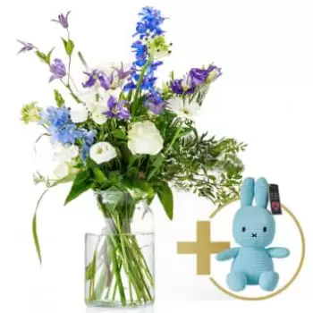 Bleiswijk-virágok- Üdvözöljük fiú csokor Virág Szállítás