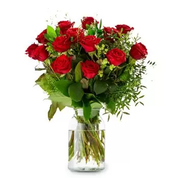 Bocholtz blomster- Sød rød rose Blomst Levering