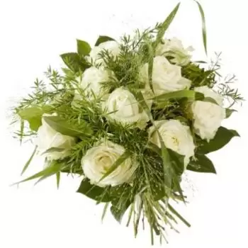 Copenhagen blomster- Søt hvit rose Blomsterarrangementer bukett