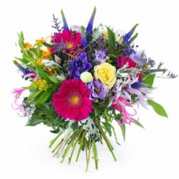 מונאקו פרחים- זר כפרי צבעוני טרגונה זר פרחים/סידור פרחים