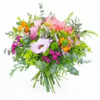 Pau online Blomsterhandler - Farverig rustik buket Genève Buket