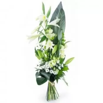 Bras-Panon Florarie online - Buchet alb de doliu, Condoleanțe Buchet