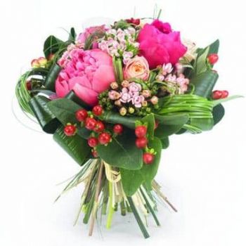 flores de Marselha- Buquê de flores de peônia rosa Flor Entrega