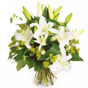 리옹 꽃- 목화 백합 꽃다발 꽃 배달