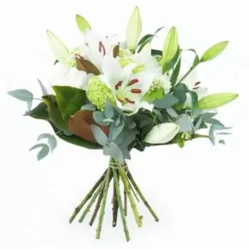 szép-virágok- Liliomok és Fehér Virágok Csokor Bruges