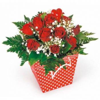 Achicourt 꽃- 빨간 장미 꽃다발 밀라노 꽃다발/꽃꽂이