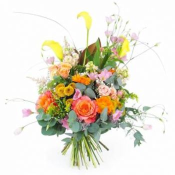 Achiet-le-Grand Blumen Florist- Bunter hoher Blumenstrauß Warschau Blumen Lieferung