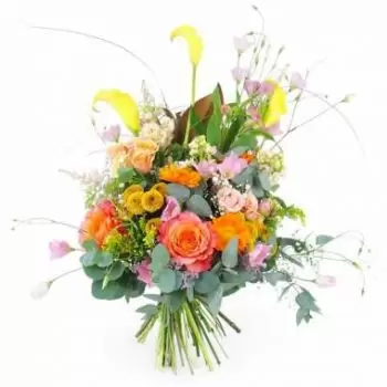 マルセイユ 花- カラフルな背の高いブーケ ワルシャワ 花 配信