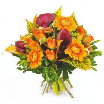 Παρίσι λουλούδια- Τραγανό πορτοκαλί μπουκέτο Λουλούδι Παράδοση