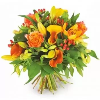 אבוויל-סן-לוסיין פרחים- זר כתום טוניק פרח משלוח
