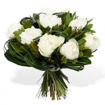 flores de Marselha- Buquê redondo de peônias brancas Flor Entrega