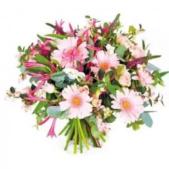 Grande-Terre kwiaty- Okrągły bukiet z dedykacją Kwiat Dostawy