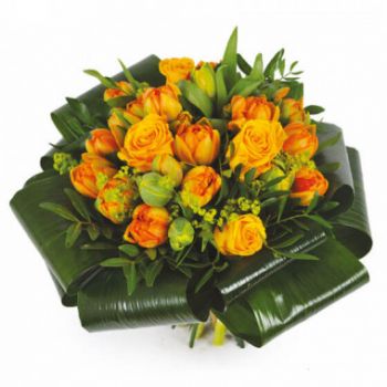 flores de Marselha- Buquê redondo de tangerina Flor Entrega