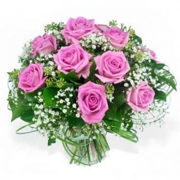 Toulouse цветы- Круглый букет из роз Дождь Цветок Доставка