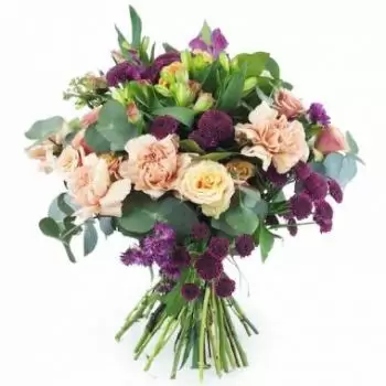 קלדוניה החדשה פרחים- זר סנט אמיליון ורוד וסגול פרח משלוח