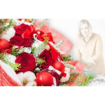 Montpellier flowers  -  Red & White Christmas Surprise Bouquet Flower Delivery