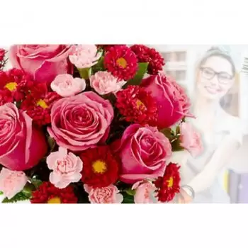 Moindou Blumen Florist- Rosen & Roter Floristen-Überraschungsstrauß Blumen Lieferung