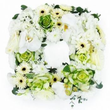 Monaco kedai bunga online - Selendang berkabung bunga putih antistène Sejambak