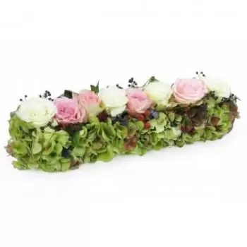 La Rousse Fleuriste en ligne - Chemin de roses roses & blanches Cérès Bouquet