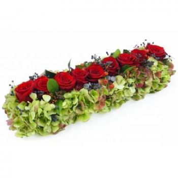Ny Kaledonien blomster- Sti af røde roser Antiope Blomst Levering