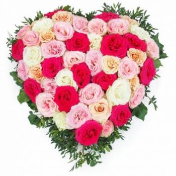 Lyon Florista online - Coração de luto em tons de rosa Ágora Buquê