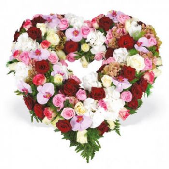 flores Tarbes floristeria -  Corazón de luto Tristeza Ramos de  con entrega a domicilio