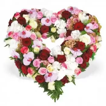 flores Estrasburgo floristeria -  Corazón de luto Tristeza Ramos de  con entrega a domicilio