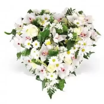 Le Carbet Fleuriste en ligne - Coeur en fleurs pour un deuil Nuage Bouquet