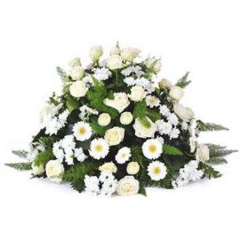 Lyon kwiaty- Kompozycja żałobna biała Czystość Kwiat Dostawy