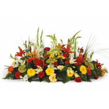 Tarbes blomster- Santa Maria fargerik sorgkomposisjon Blomsterarrangementer bukett