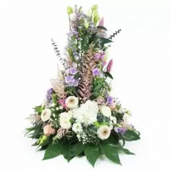 fleuriste fleurs de Toulouse- Composition de deuil pastel Héra Fleur Livraison