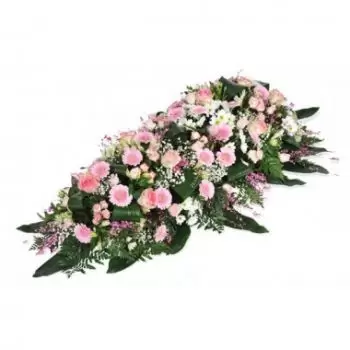 Нант цветя- Розова траурна композиция Вечна почивка Цвете Доставка