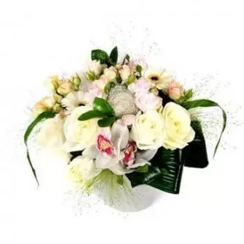 Albertville bloemen bloemist- Charmant wit bloemstuk Bloem Levering