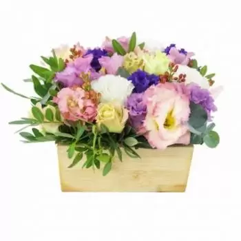 Abaucourt-Hautecourt flowers  -  Quito pastel square flower composition Delivery