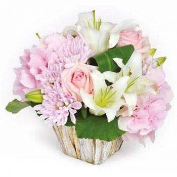 Lille Fiorista online - Composizione floreale in velluto rosa Mazzo