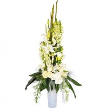 ดอกไม้ ปารีส - องค์ประกอบของดอกลิลลี่สีขาว ดอกไม้ จัด ส่ง