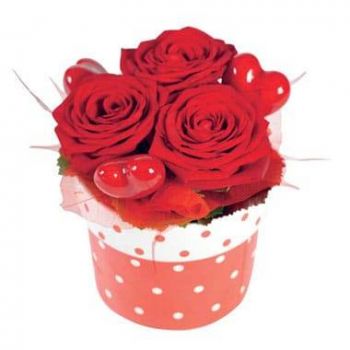 Aignes Blumen Florist- Zusammensetzung der roten Rosen Romeo Blumen Lieferung