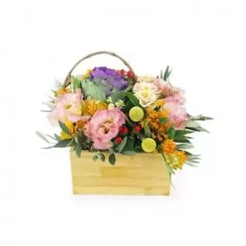 fiorista fiori di Francia- Composizione floreale quadrata colorata di Mi Fiore Consegna