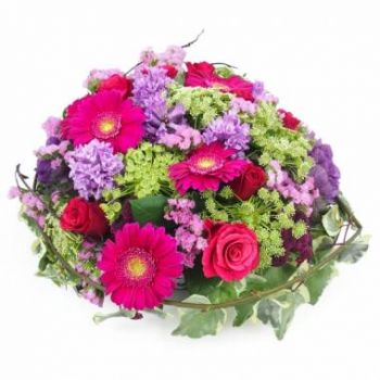 איחוד פרחים- ונקובר פוקסיה וסידור פרחים מוב פרח משלוח