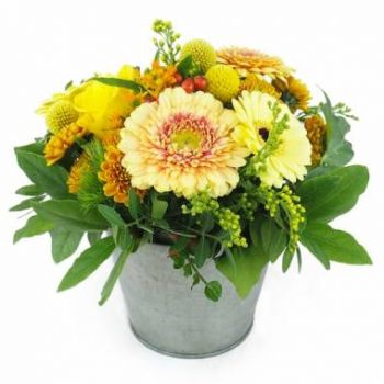 Mahdia λουλούδια- Τόκιο πορτοκαλί & κίτρινη σύνθεση Μπουκέτο/ρύθμιση λουλουδιών