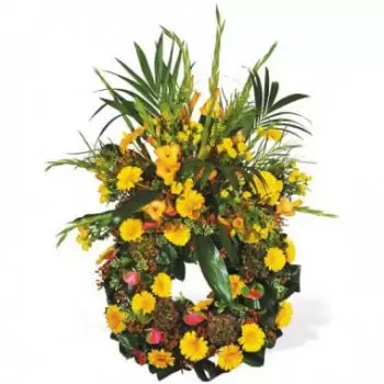 Ницца Доставка цветов - Светло-желтый траурный венок Букет
