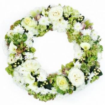 fiorista fiori di Pau- Corona di fiori bianchi di Aristofane Fiore Consegna
